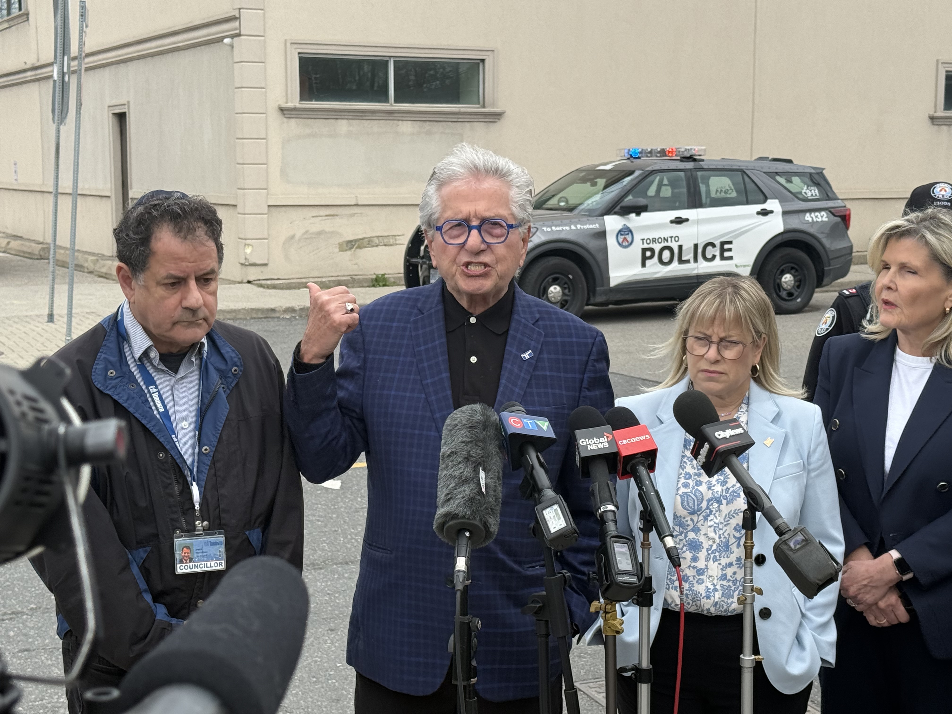 Mike Colle speaking at a community safety press conference